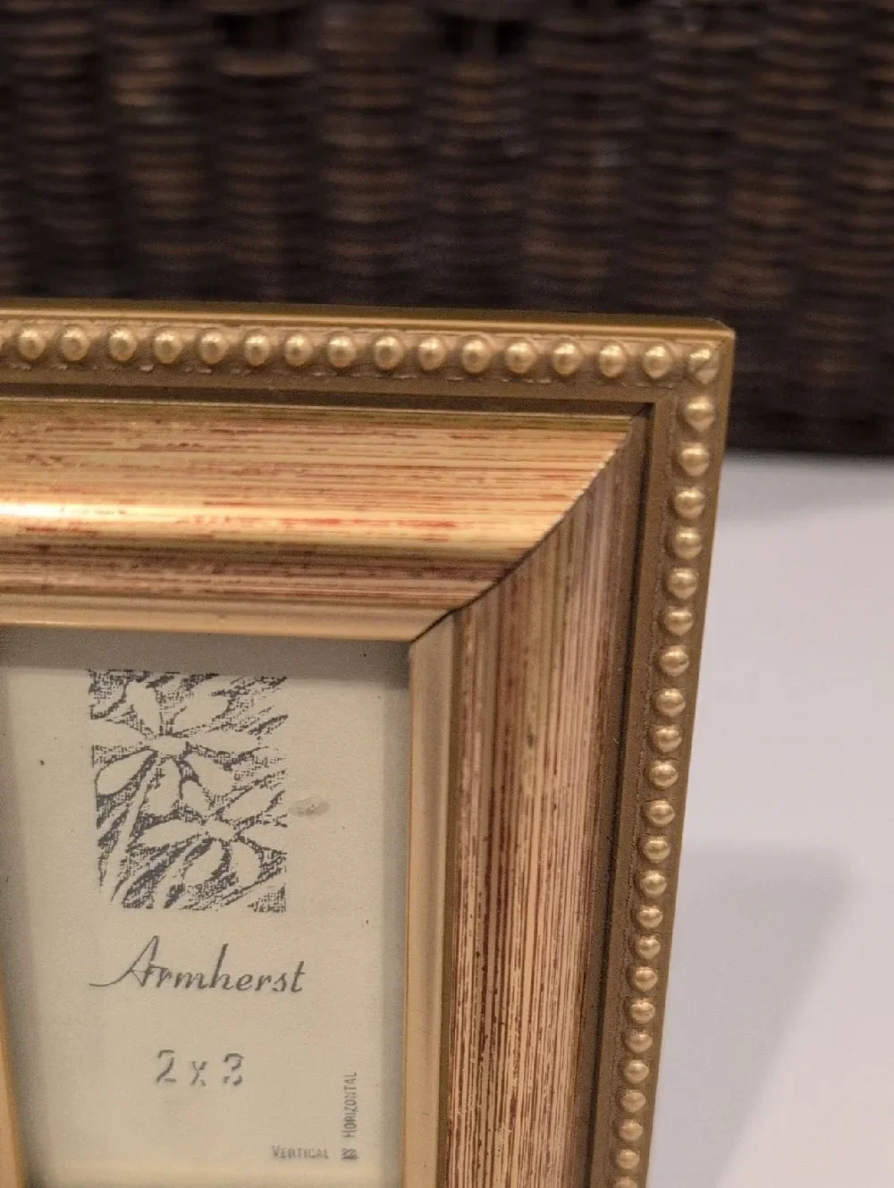 Gold Beaded Picture Frame - 2x3 Photo Opening